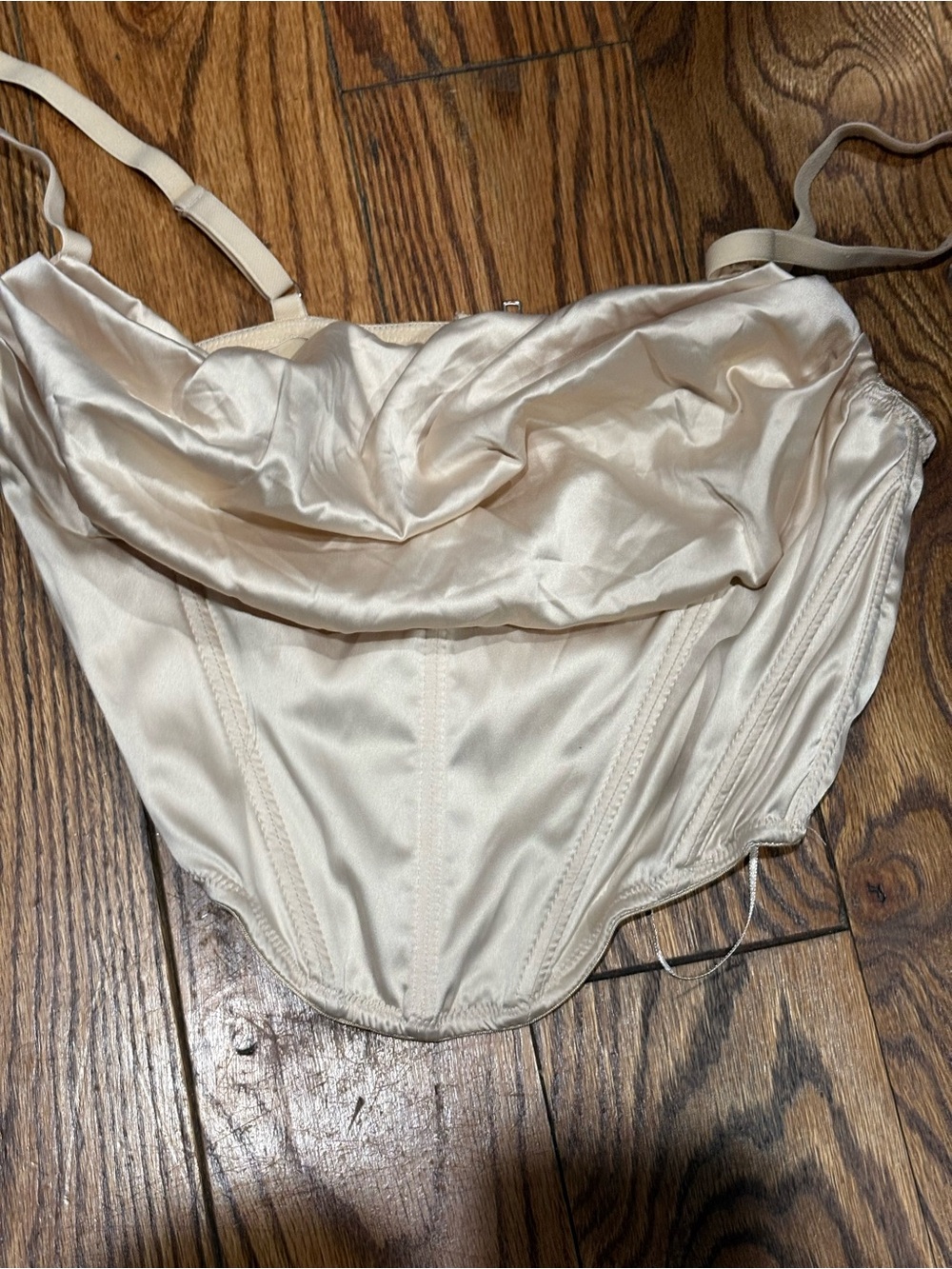 Urban Outfitters Ivory Satin Corset Bustier Top